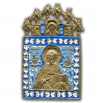 Икона большая “Никола Чудотворец” с шестикрыльцами