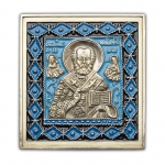 Икона большая “Никола Чудотворец” в ромбах
