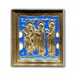 Икона вершковая “Ангел Хранитель, Зосима и Савватий Соловецкие”